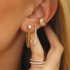 Outlet 3 ROW DIAMOND WAVE EAR CUFF Ear Cuffs