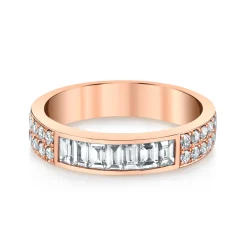 Outlet BAGUETTE AND ROUND DIAMOND RING Stacking