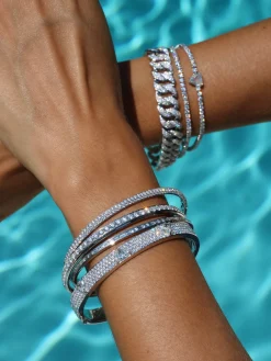 Hot BAGUETTE DIAMOND CUFF Cuffs