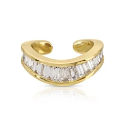Sale BAGUETTE DIAMOND CURVED EAR CUFF Ear Cuffs