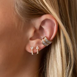 Sale BAGUETTE DIAMOND CURVED EAR CUFF Ear Cuffs