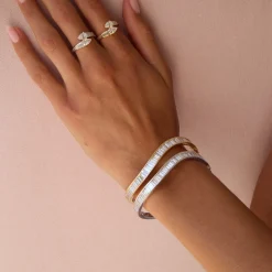 Outlet BAGUETTE DIAMOND WAVE BANGLE Bangles