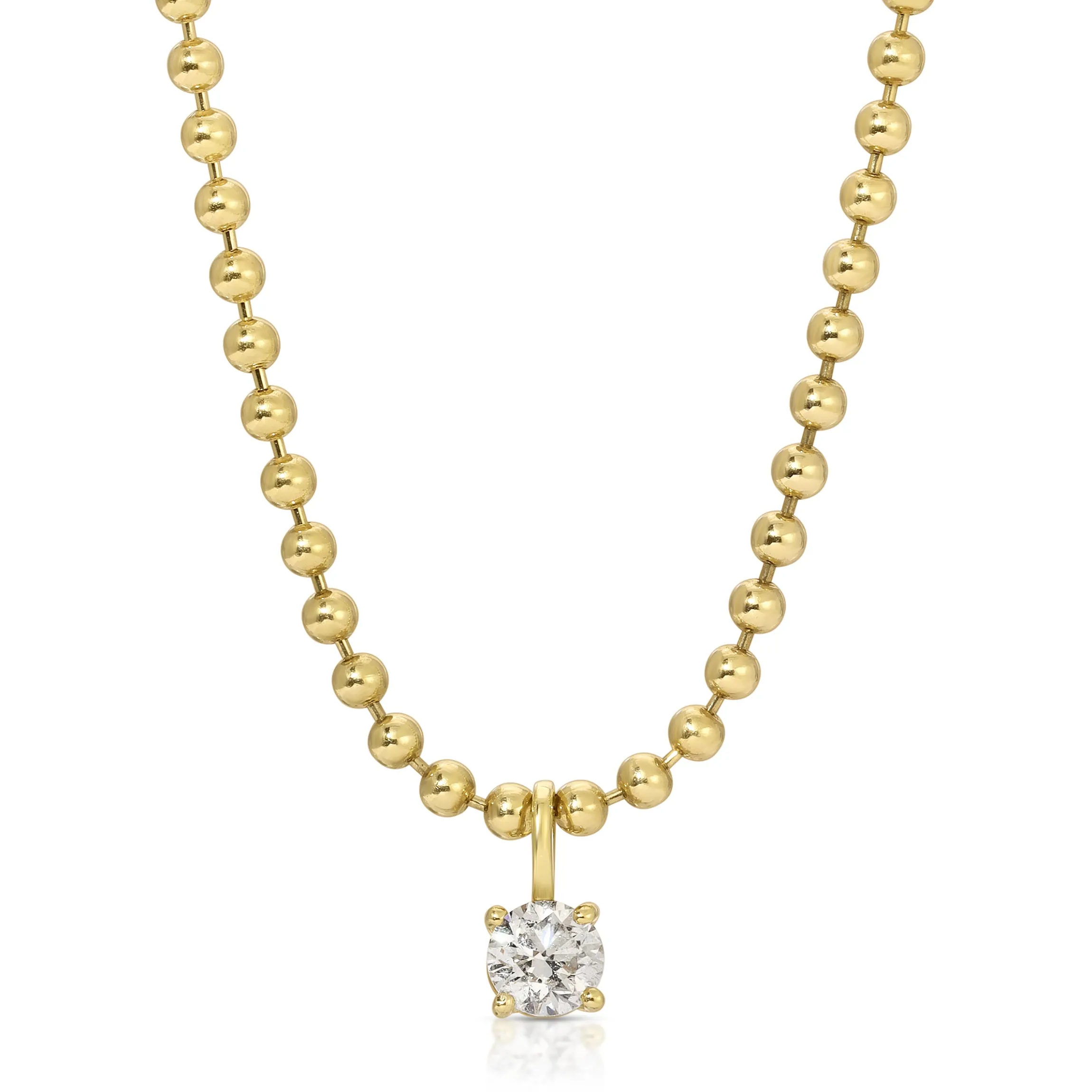 Best Sale BALL CHAIN NECKLACE WITH ROUND DIAMOND PENDANT Pendants