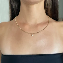 Best Sale BALL CHAIN NECKLACE WITH ROUND DIAMOND PENDANT Pendants