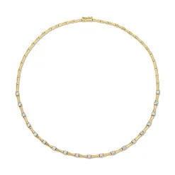 Clearance BAMBOO CHOKER WITH ROUND DIAMONDS Chokers