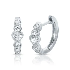 Online BEVERLY HEART AND ROUND BEZELED DIAMOND HUGGIES Huggies