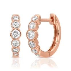 Online BEVERLY ROUND BEZELED DIAMOND HUGGIES Huggies