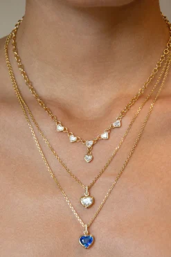 Sale BEZELED BLUE SAPPHIRE HEART PENDANT WITH DIAMOND BAIL One Of A Kind