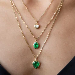 Outlet BEZELED COLOMBIAN HEART EMERALD PENDANT WITH DIAMOND BAIL One Of A Kind