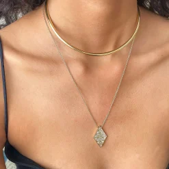 Online BEZELED DOUBLE TRILLLION PENDANT Pendants