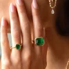 Fashion BEZELED EMERALD CUT COLOMBIAN EMERALD RING One Of A Kind