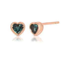 Online BEZELED HEART ALEXANDRITE STUDS One Of A Kind