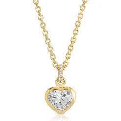 Hot BEZELED HEART DIAMOND PENDANT WITH DIAMOND BAIL One Of A Kind