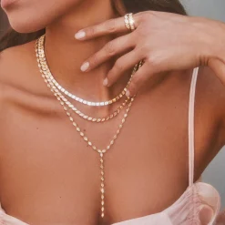Fashion BEZELED MARQUISE DIAMOND LARIAT Lariats