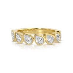 Hot BEZELED PEAR DIAMOND DEMI-ETERNITY BAND Eternity
