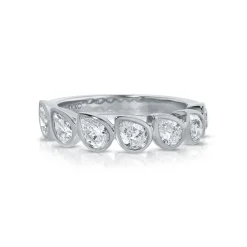 Hot BEZELED PEAR DIAMOND DEMI-ETERNITY BAND Eternity