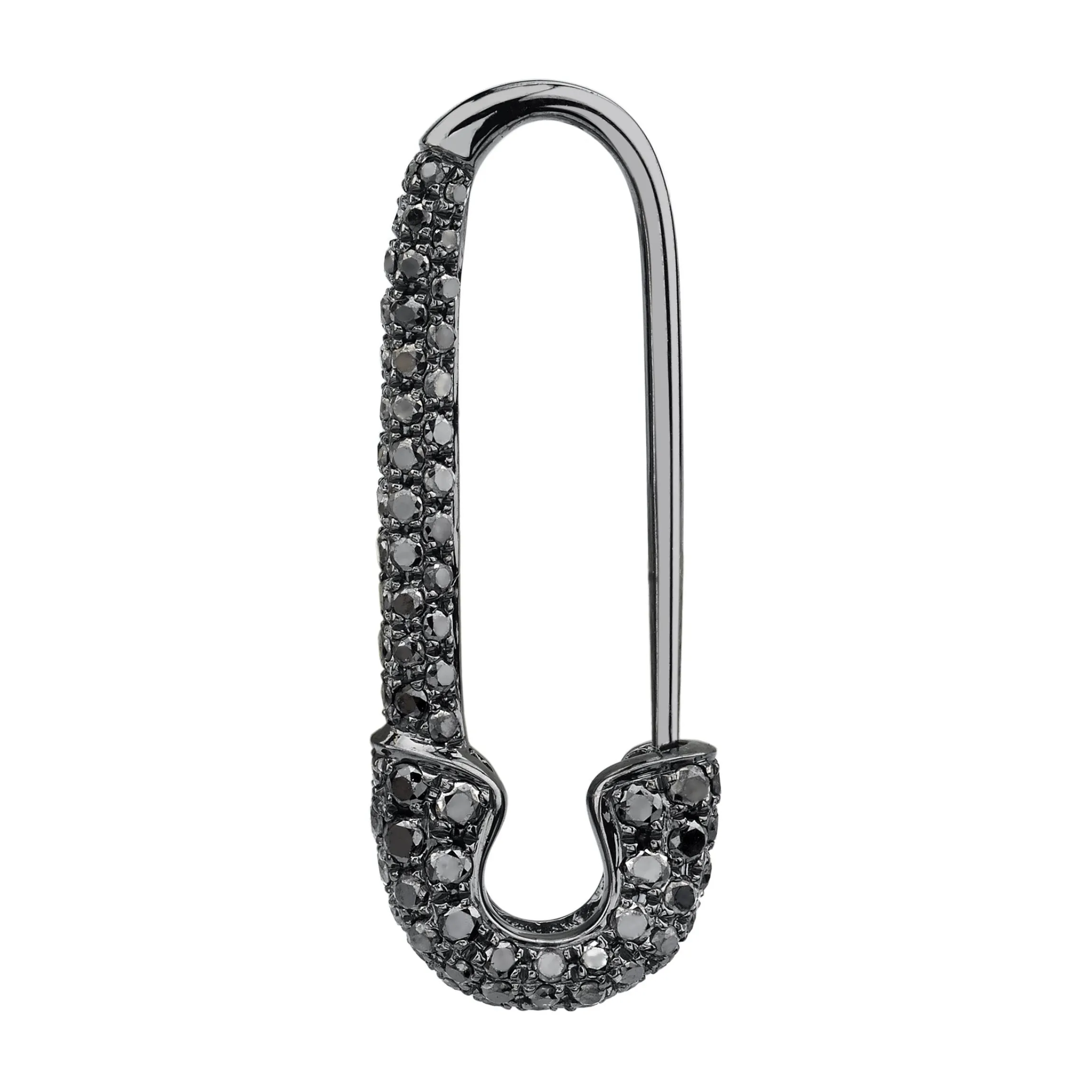 Outlet BLACK DIAMOND AND BLACK GOLD SAFETY PIN EARRING Safety Pins & Clips