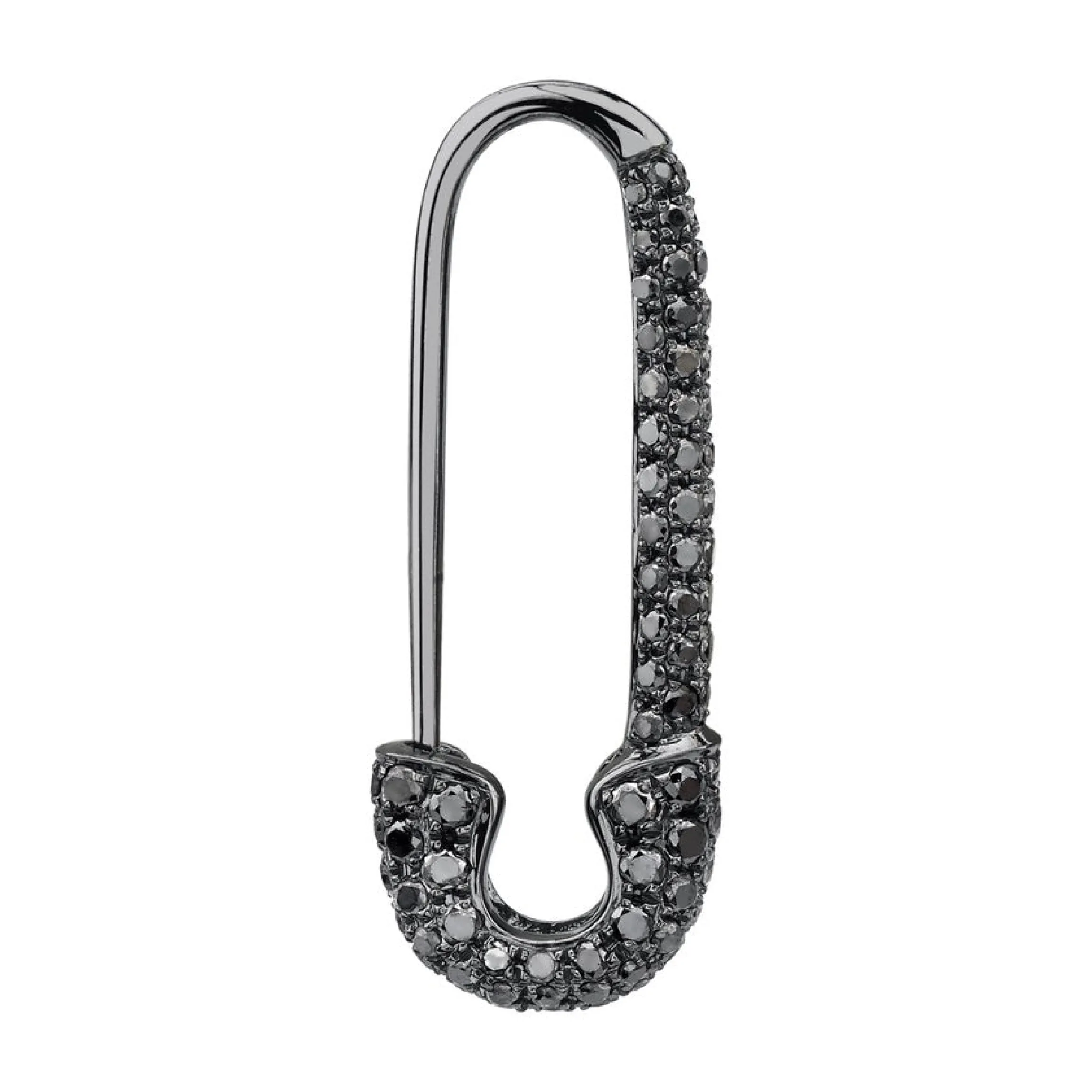 Outlet BLACK DIAMOND AND BLACK GOLD SAFETY PIN EARRING Safety Pins & Clips