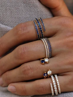 New BLUE SAPPHIRE ETERNITY BAND Eternity|Stacking