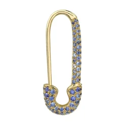 Fashion BLUE SAPPHIRE SAFETY PIN EARRING Safety Pins & Clips