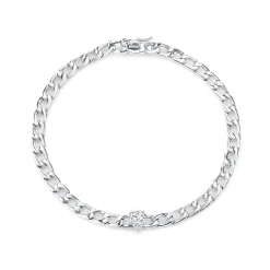 Cheap CHAIN BRACELET WITH PEAR DIAMOND CENTER Chain Link