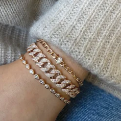 Cheap CHAIN BRACELET WITH PEAR DIAMOND CENTER Chain Link