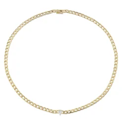 Cheap CHAIN LINK CHOKER WITH PEAR DIAMOND CENTER Chokers