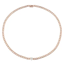 Cheap CHAIN LINK CHOKER WITH PEAR DIAMOND CENTER Chokers
