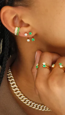 Hot CLASSIC EMERALD ORBIT EARRING Orbit
