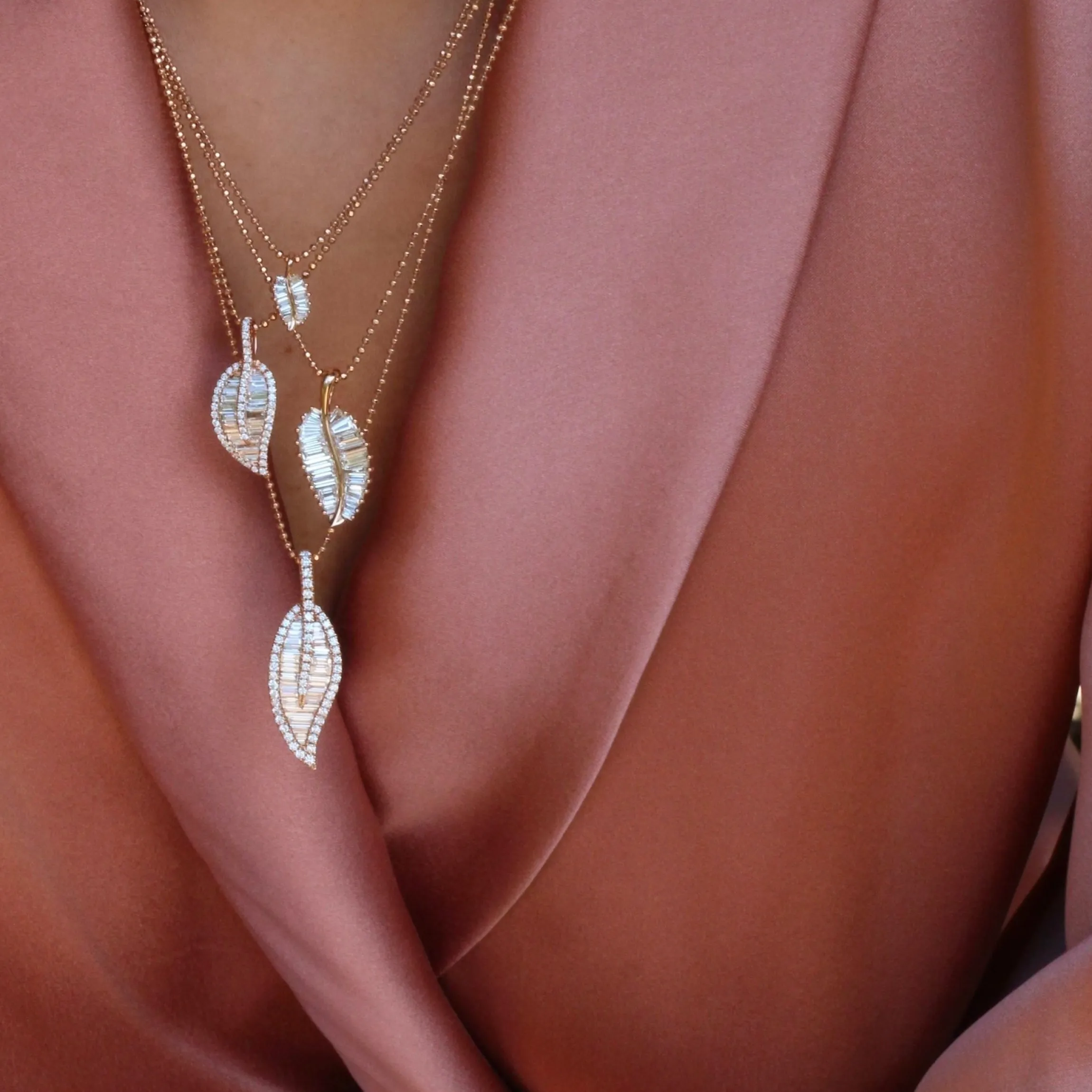 Shop CLASSIC LEAF DIAMOND NECKLACE Pendants
