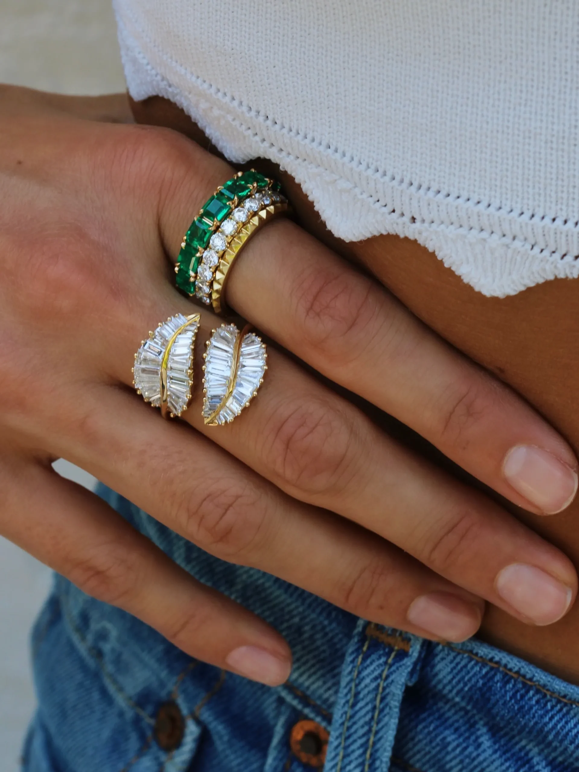 Clearance CLASSIC PALM LEAF DIAMOND RING Leaf
