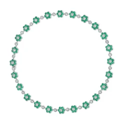 Best COLOMBIAN EMERALD AND DIAMOND FLORA CHOKER Chokers