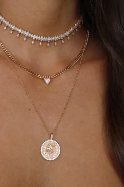 Outlet CUBAN LINK NECKLACE WITH TRILLION DIAMOND CENTER One Of A Kind