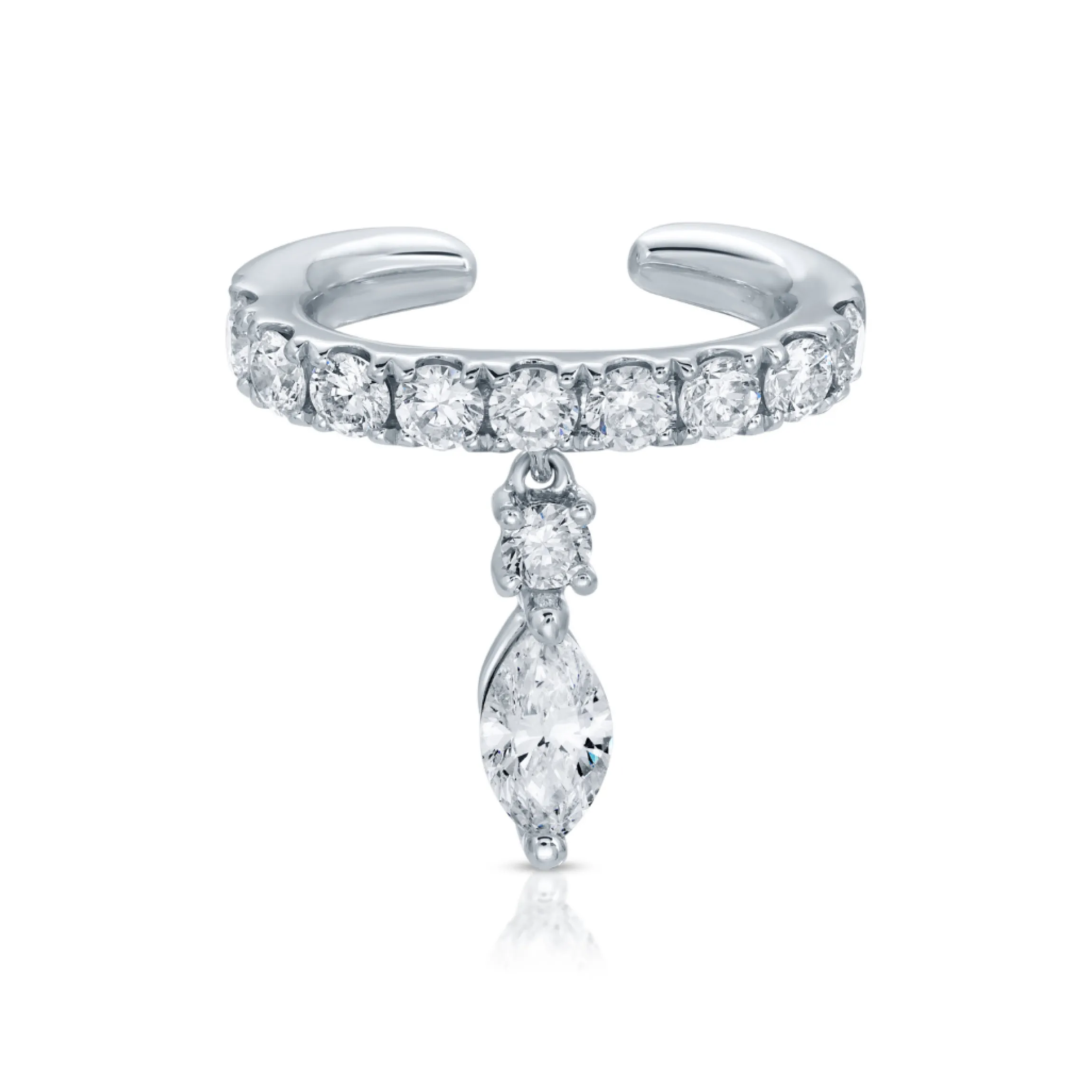 Online DAPHNE EAR CUFF WITH MARQUISE DIAMOND DROP Ear Cuffs