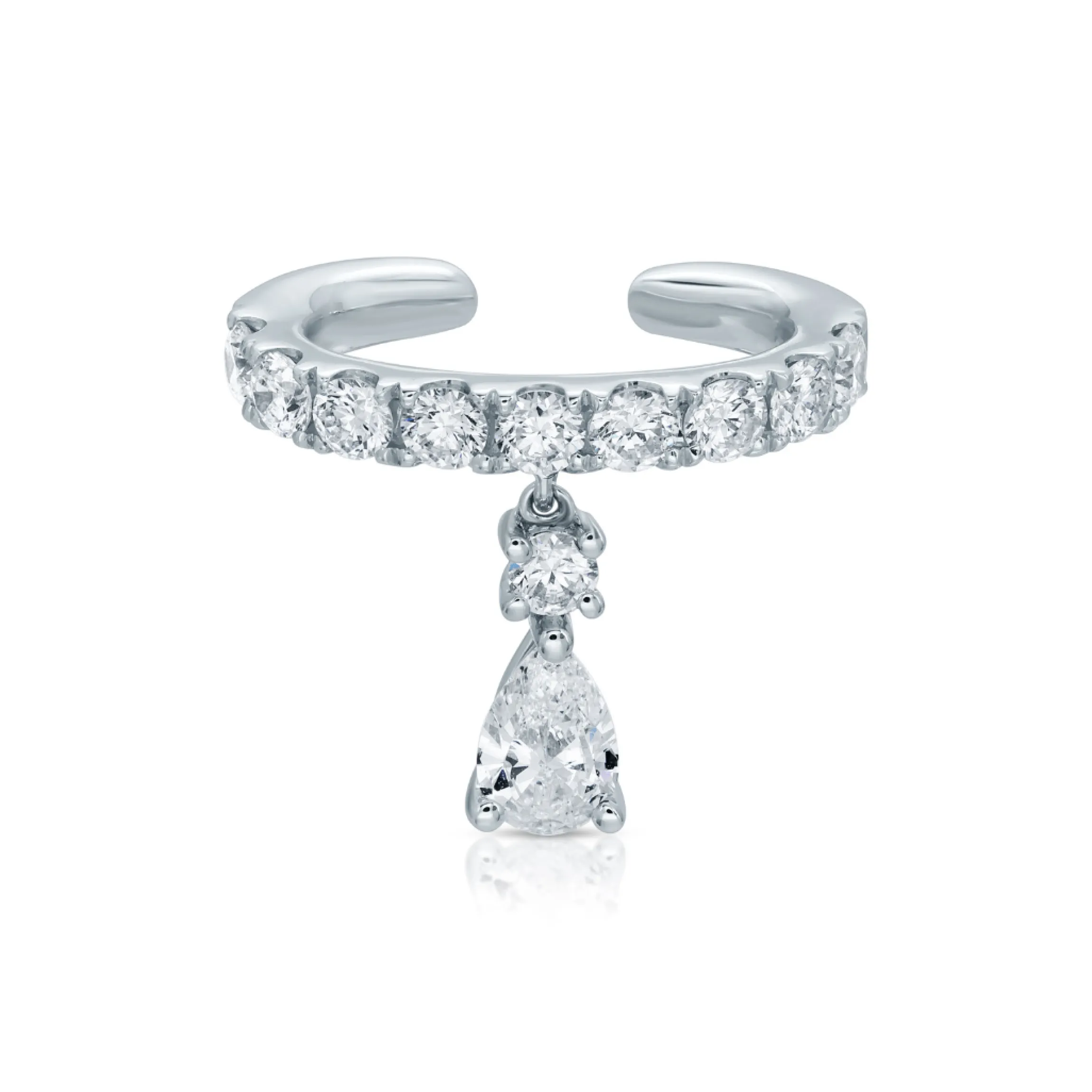 Fashion DAPHNE EAR CUFF WITH PEAR DIAMOND DROP Ear Cuffs
