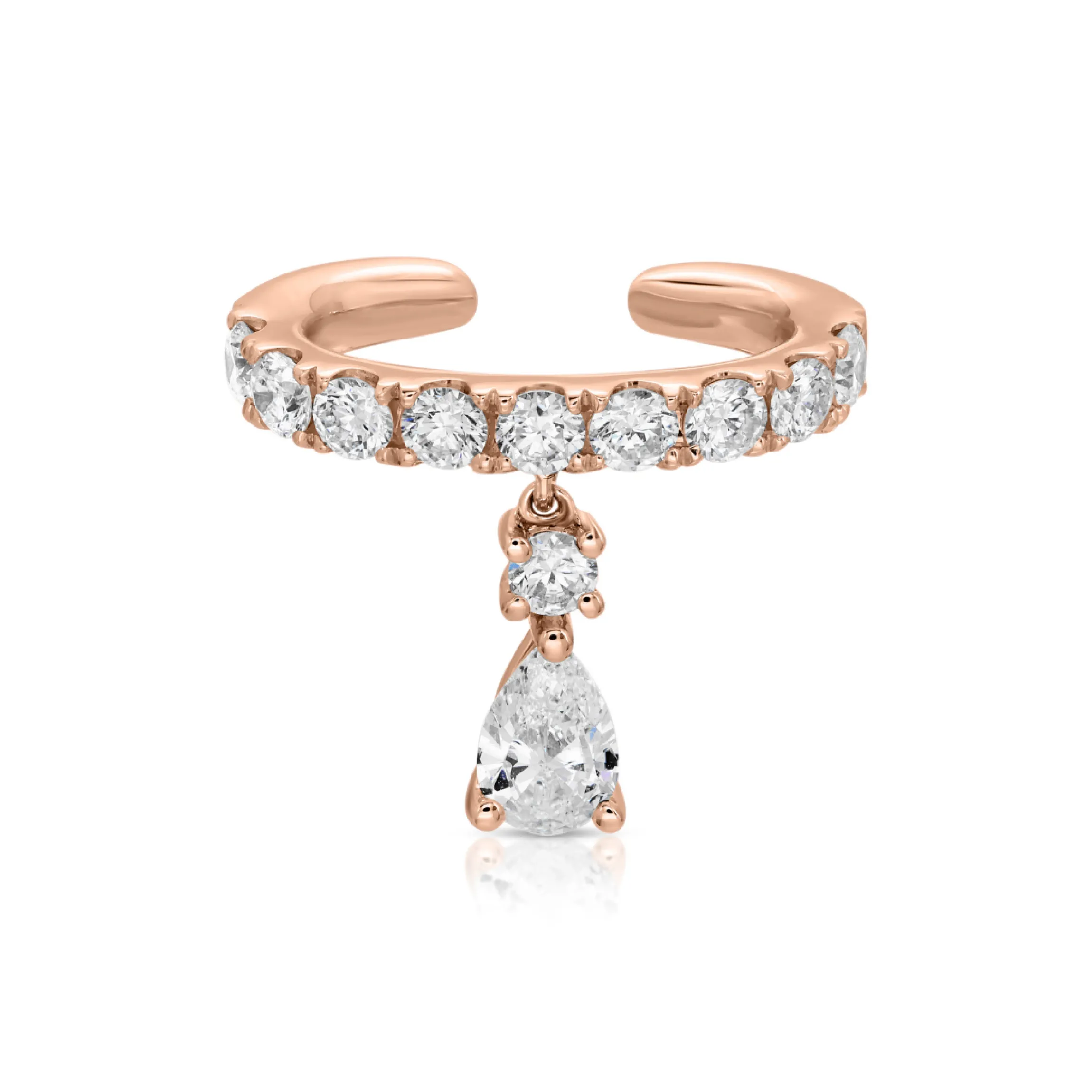 Fashion DAPHNE EAR CUFF WITH PEAR DIAMOND DROP Ear Cuffs