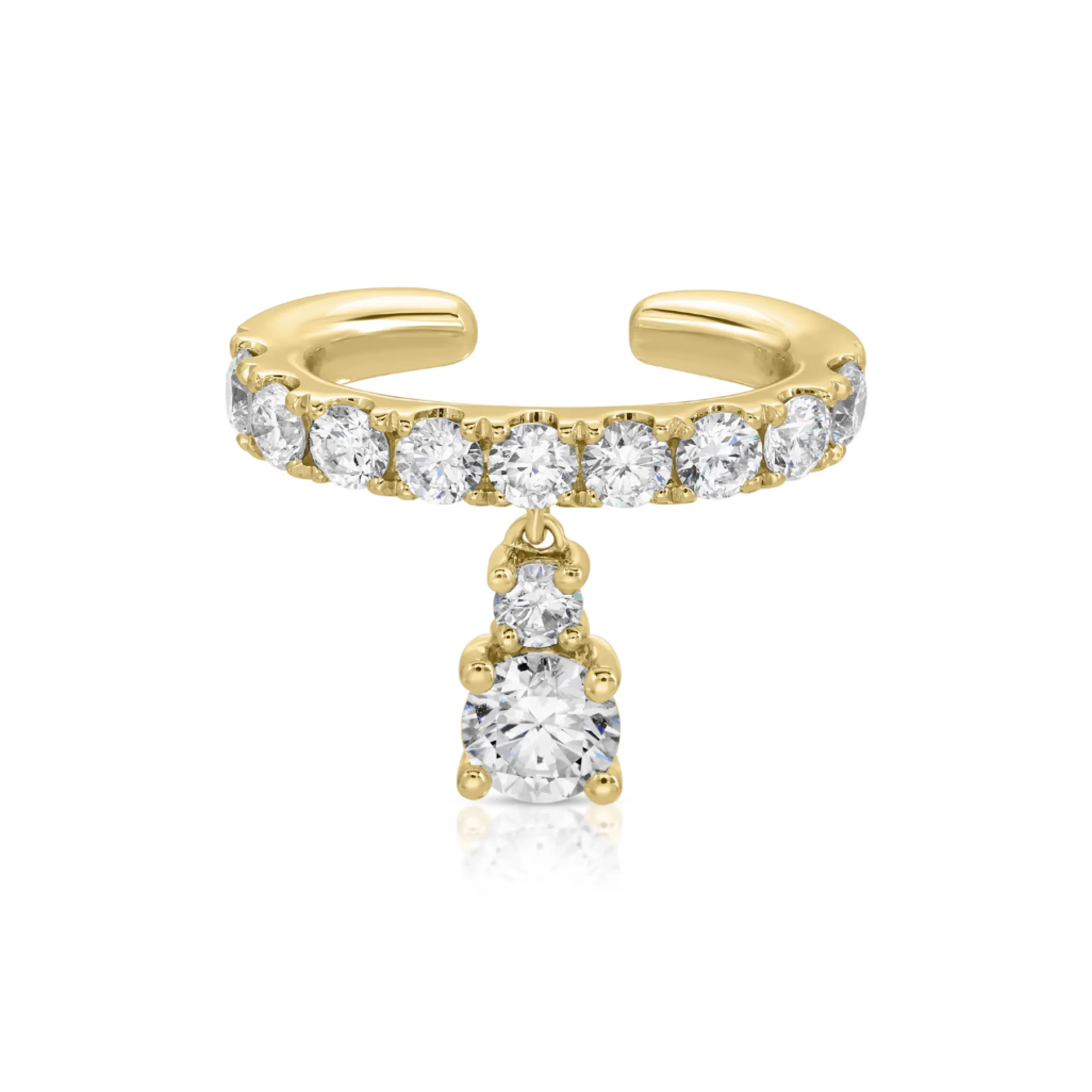 Discount DAPHNE EAR CUFF WITH ROUND DIAMOND DROP Ear Cuffs
