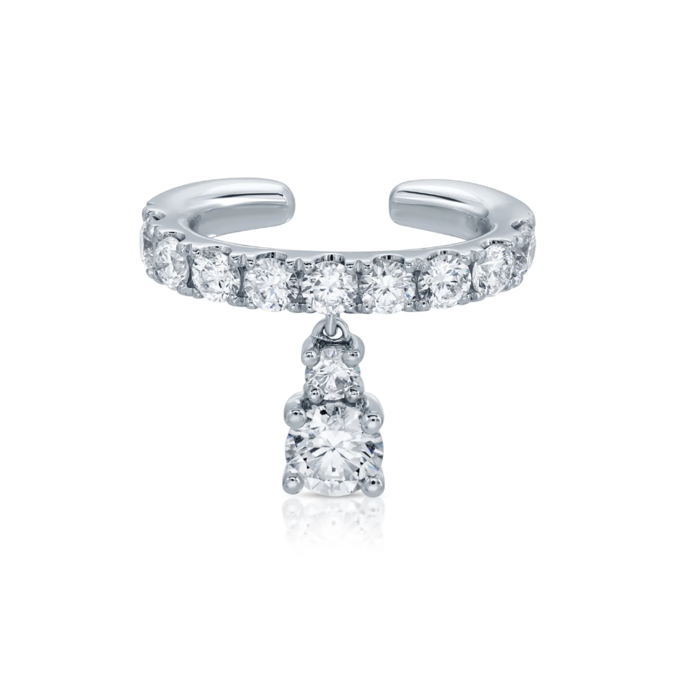 Discount DAPHNE EAR CUFF WITH ROUND DIAMOND DROP Ear Cuffs