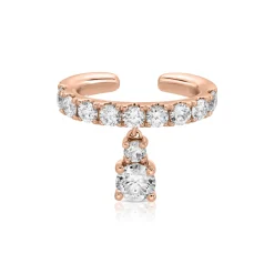 Discount DAPHNE EAR CUFF WITH ROUND DIAMOND DROP Ear Cuffs