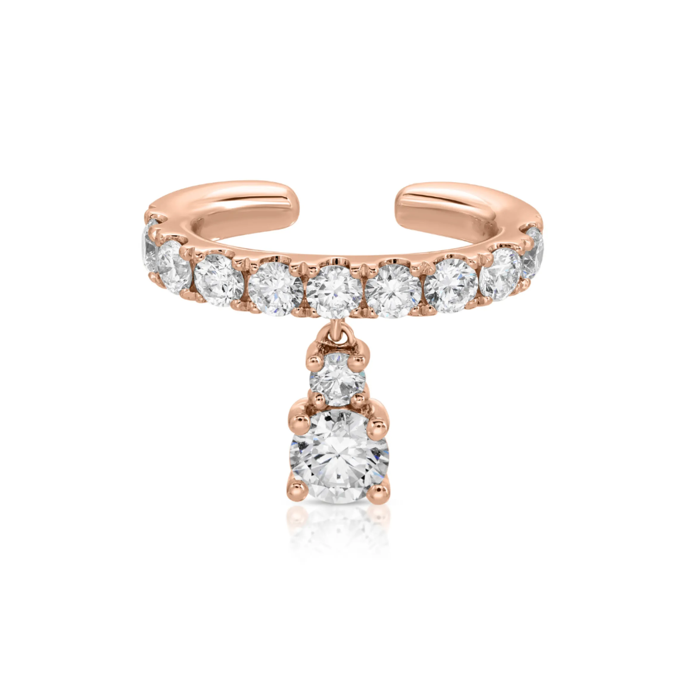 Discount DAPHNE EAR CUFF WITH ROUND DIAMOND DROP Ear Cuffs