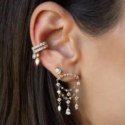 Best DELILAH EAR CUFF WITH MARQUISE DIAMOND DROP Ear Cuffs