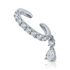 Hot DELILAH EAR CUFF WITH PEAR DIAMOND DROP Ear Cuffs