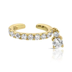 Best Sale DELILAH EAR CUFF WITH ROUND DIAMOND DROP Ear Cuffs