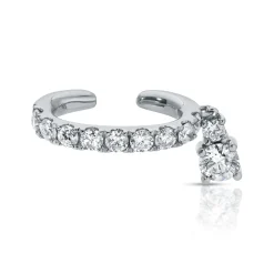 Best Sale DELILAH EAR CUFF WITH ROUND DIAMOND DROP Ear Cuffs