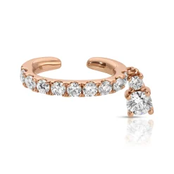 Best Sale DELILAH EAR CUFF WITH ROUND DIAMOND DROP Ear Cuffs