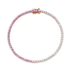 Best Sale DIAMOND AND PINK SAPPHIRE HEPBURN BRACELET Diamond Link