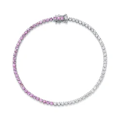 Best Sale DIAMOND AND PINK SAPPHIRE HEPBURN BRACELET Diamond Link