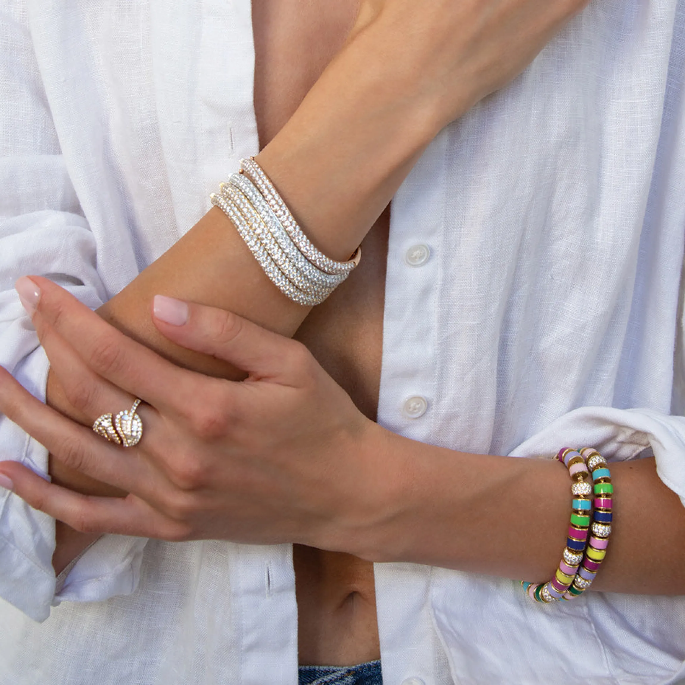 Shop DIAMOND CURVED BANGLE Bangles