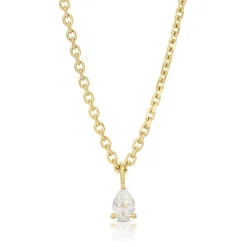 Best DIAMOND CUT ROLO CHAIN WITH PEAR DIAMOND PENDANT Pendants