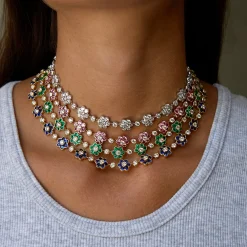 Cheap DIAMOND FLORA CHOKER Chokers